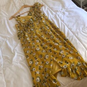 Nasty Gal Dresses - Never worn nasty gal midi yellow floral dress Nasty Gal Dresses - Never worn nasty gal midi yellow floral dress